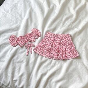 Pink Floral Print Top
